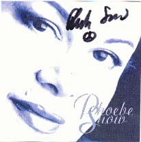 Phoebe Snow autograph on album.